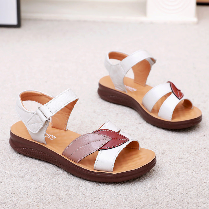 Bequeme Leder-Sandalen mit Klettverschluss