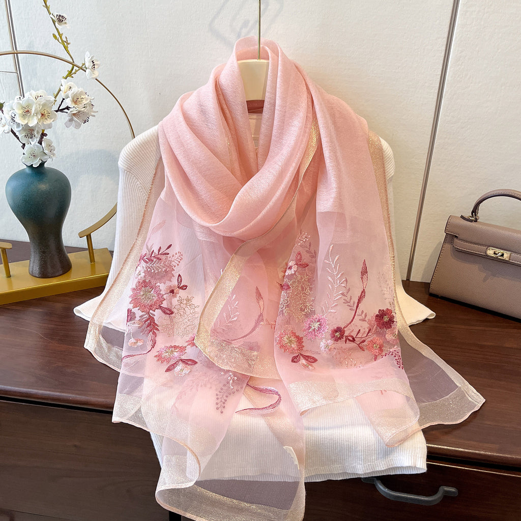 Gestickter Jacquard-Umhänge-Schal – Bild 5 | LuxeStyle