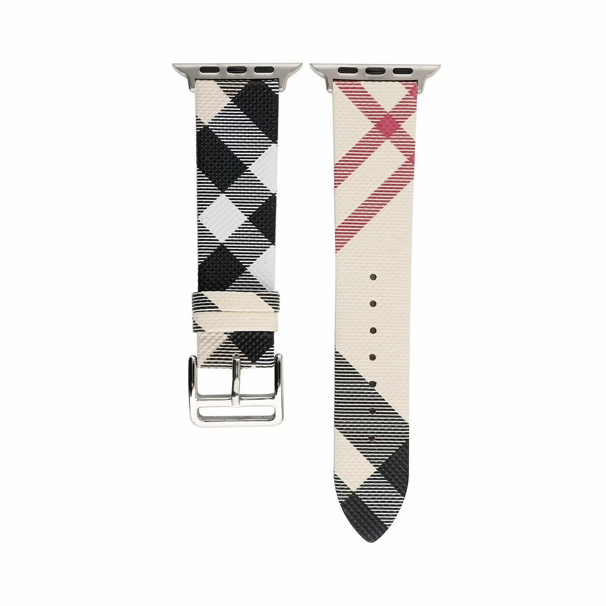 Kariertes Lederarmband für Smartwatches | LuxeStyle