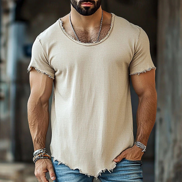 Herren T-Shirt Einfarbig kurzarm