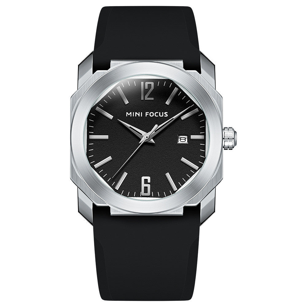 Wasserdichte Herrenuhr mit Kalender und Silikonband – Bild 5 | LuxeStyle