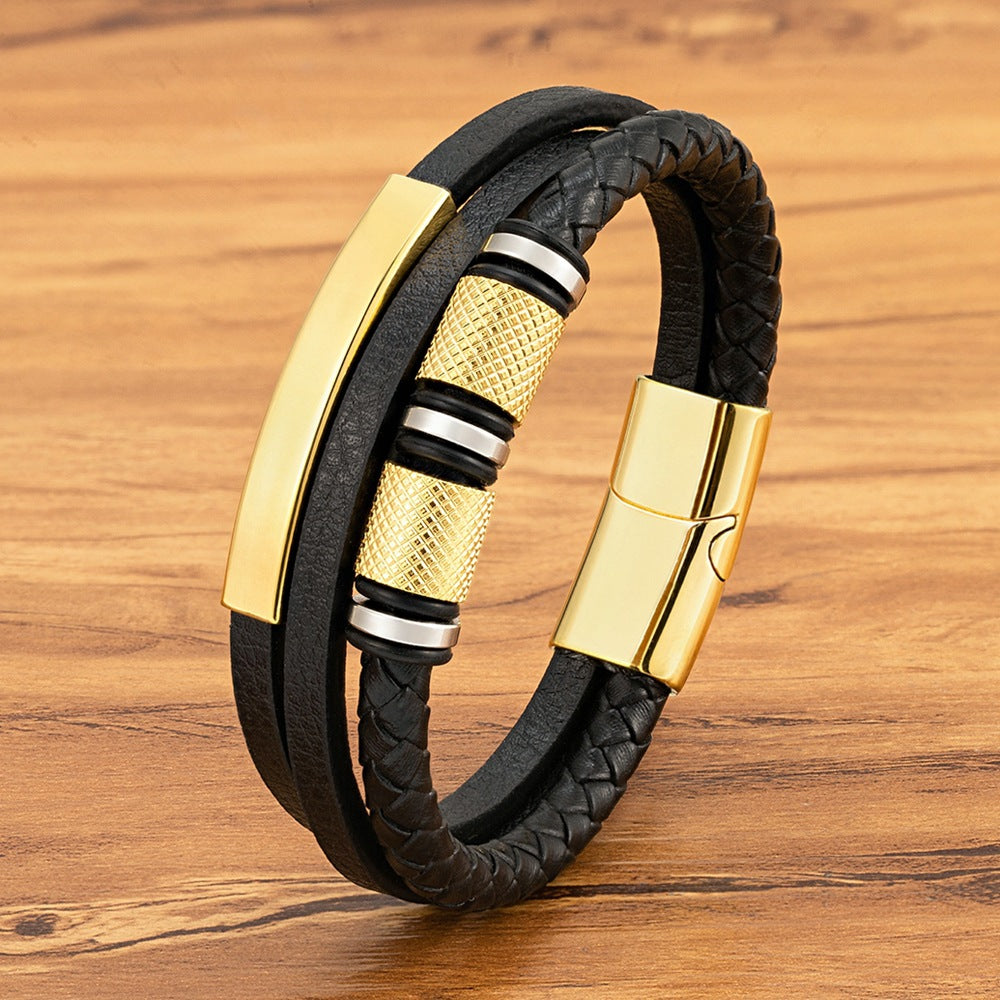 Gold-Leder-Armband mit Anhängern – Bild 3 | LuxeStyle