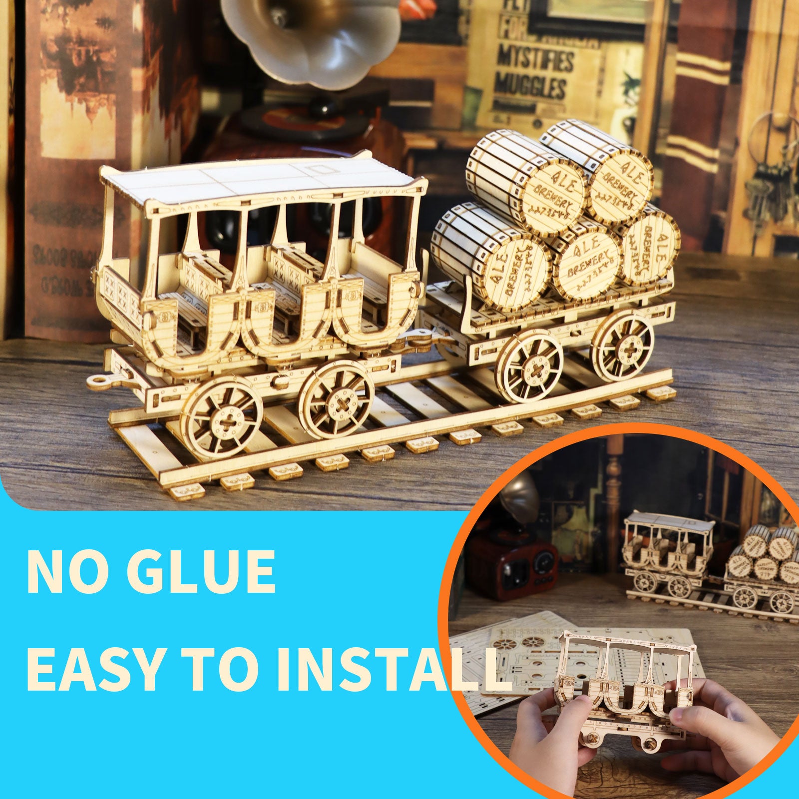 3D Holzpuzzle Weintransporter