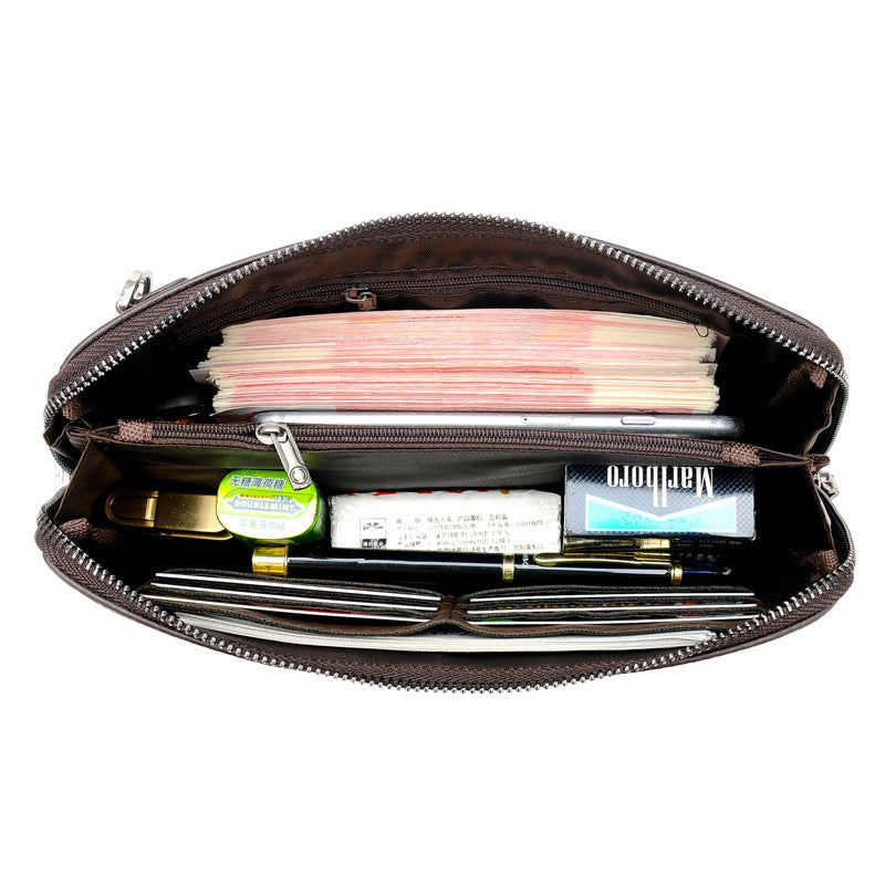 Männlicher Leder-Clutch mit Zahlencode-Schloss