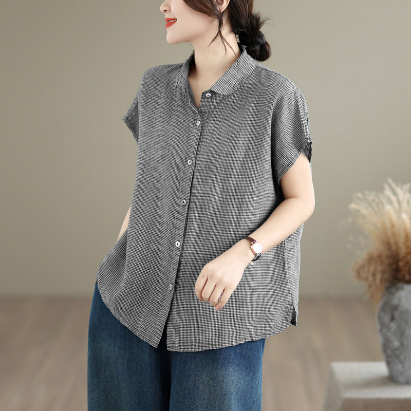 Linnen-Bluse Schwarz
