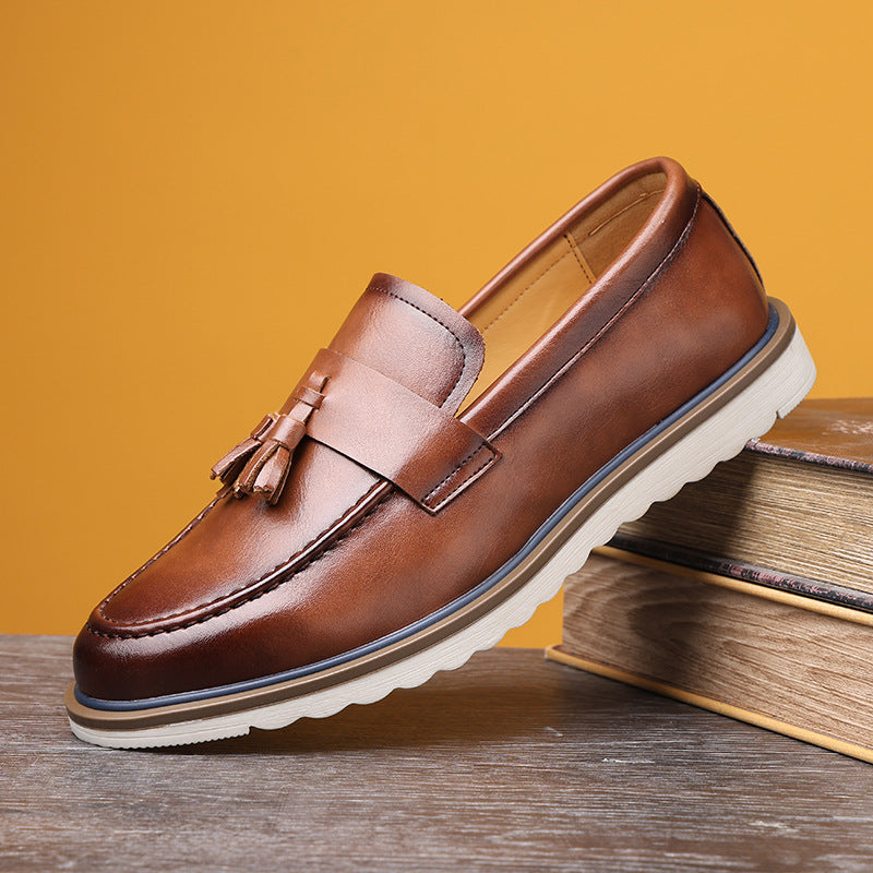 Vintage-Lederimitat Herrenschuhe