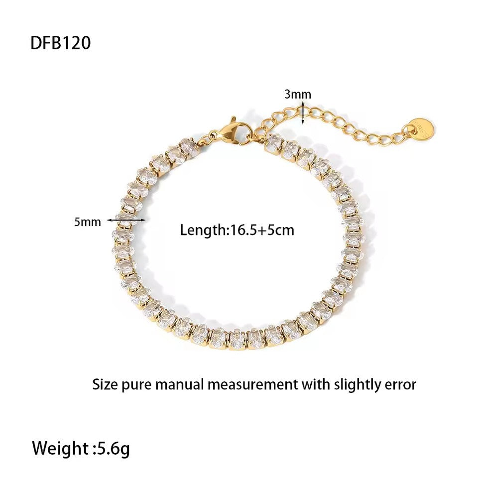 Blumenarmband mit Zirkonia aus Edelstahl | LuxeStyle