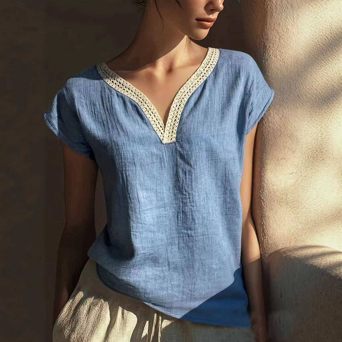 Bohemian Bluse mit V-Ausschnitt – Bild 6 | LuxeStyle