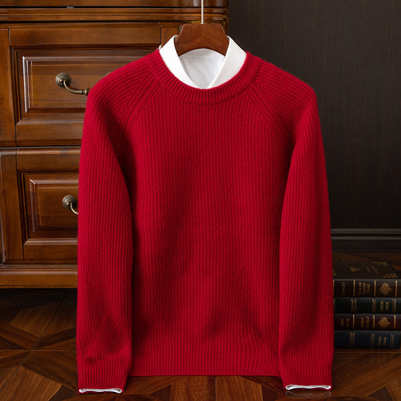 Herrenmode Crew-Neck Pullover mit Ingots Stickerei