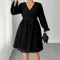Elegantes V-Ausschnitt A-Linien Kleid