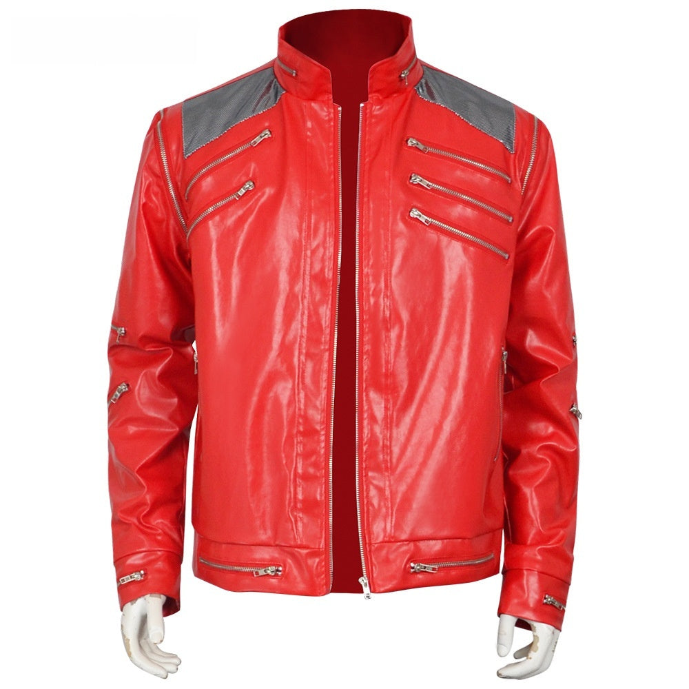 Rote Lederjacke für Herren