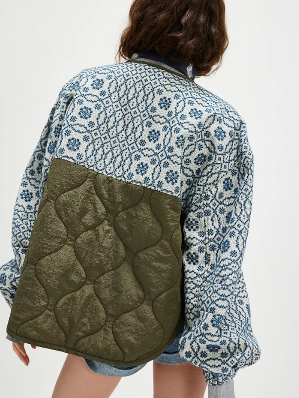 Gesteppter Patchwork-Baumwollmantel