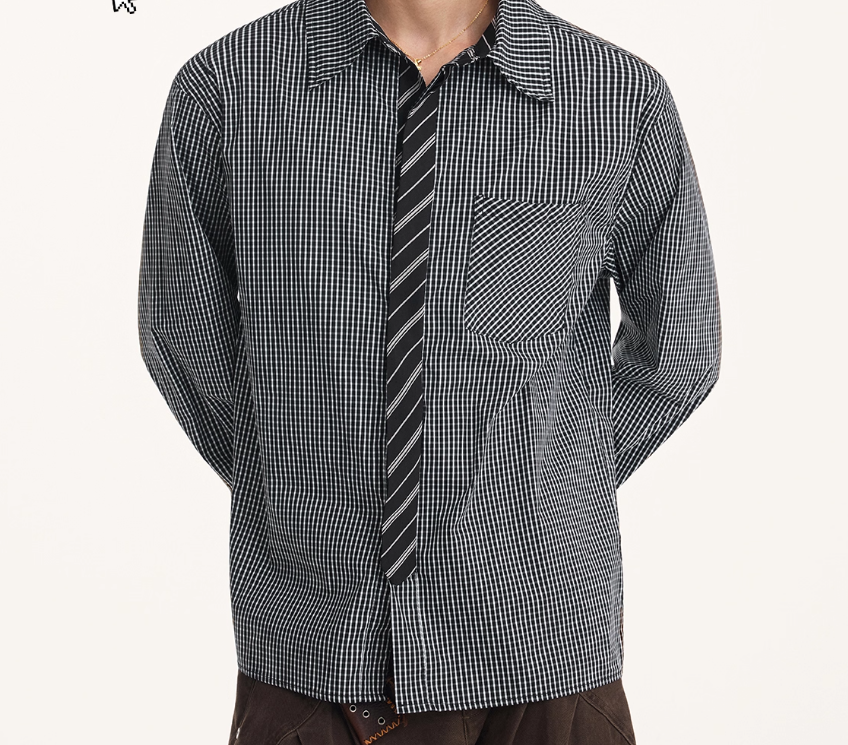 Herren Langarmhemd mit Krawatten-Optik – Bild 3 | LuxeStyle