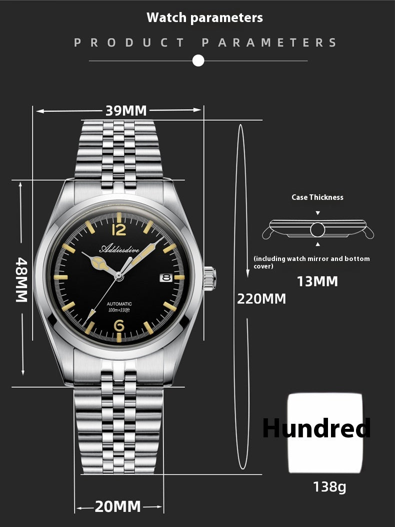 Automatische mechanische Armbanduhr aus 316L Edelstahl – Bild 1 | LuxeStyle