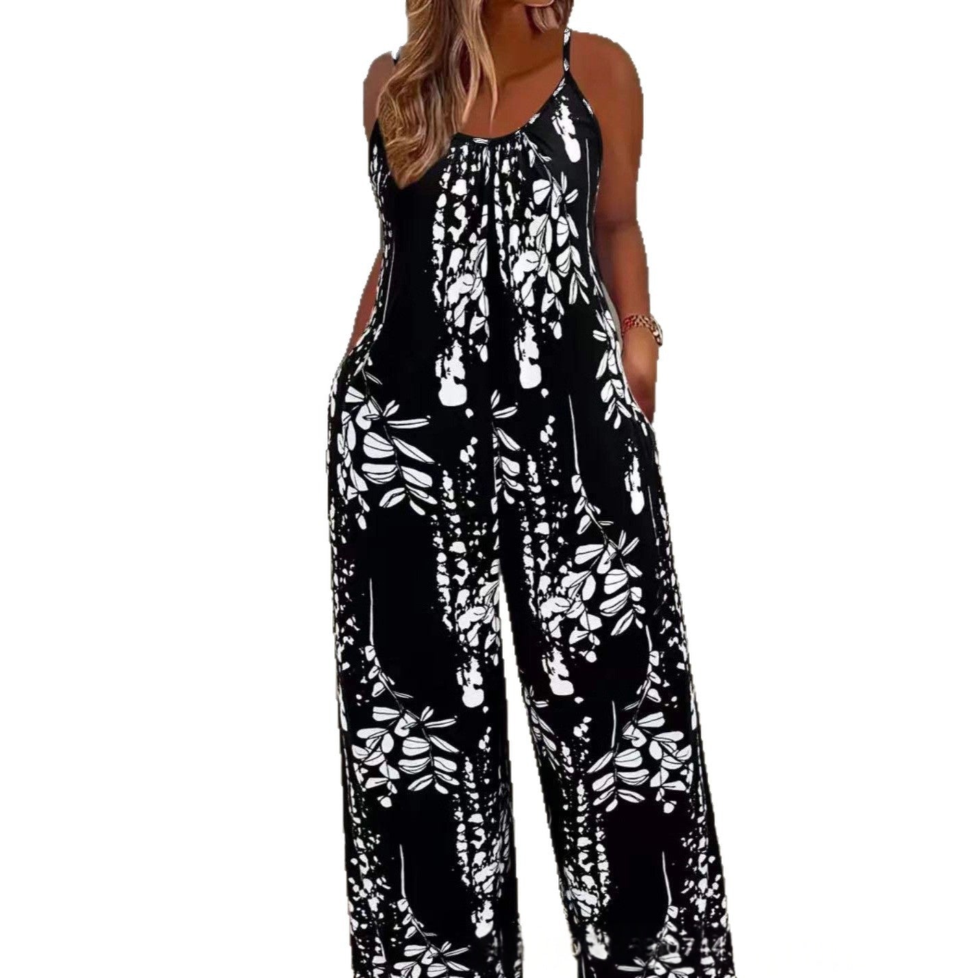 Jumpsuit mit Print und Spaghettiträgern