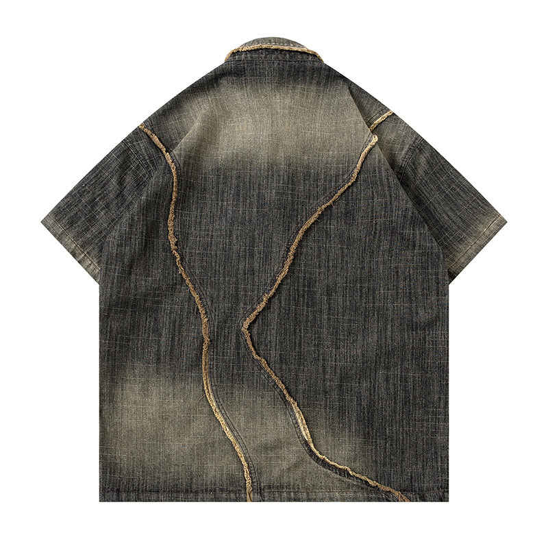 Waschfarbenes Denim-Shirt mit Gradient