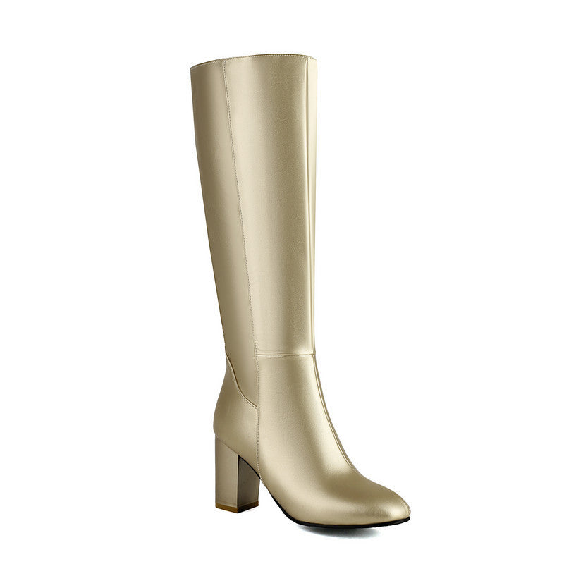Overknee-Stiefel mit hohem Chunky-Absatz – Bild 7 | LuxeStyle