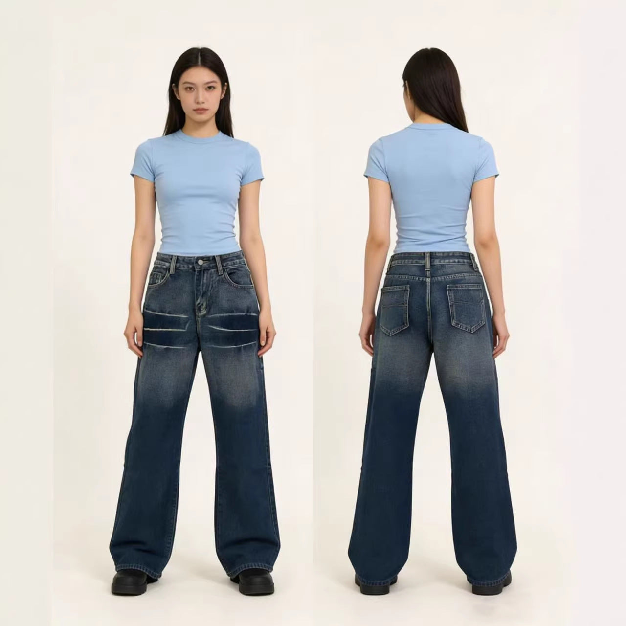 Waschgradienten-Jeans