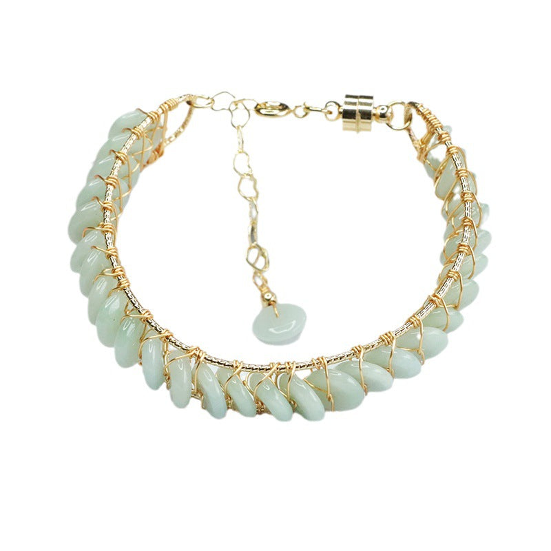 Helles Jadeit-Friedensanhänger Armband – Bild 3 | LuxeStyle