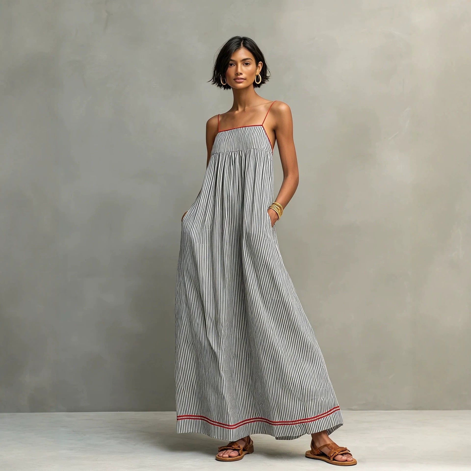 Trägerloses Casual Maxikleid