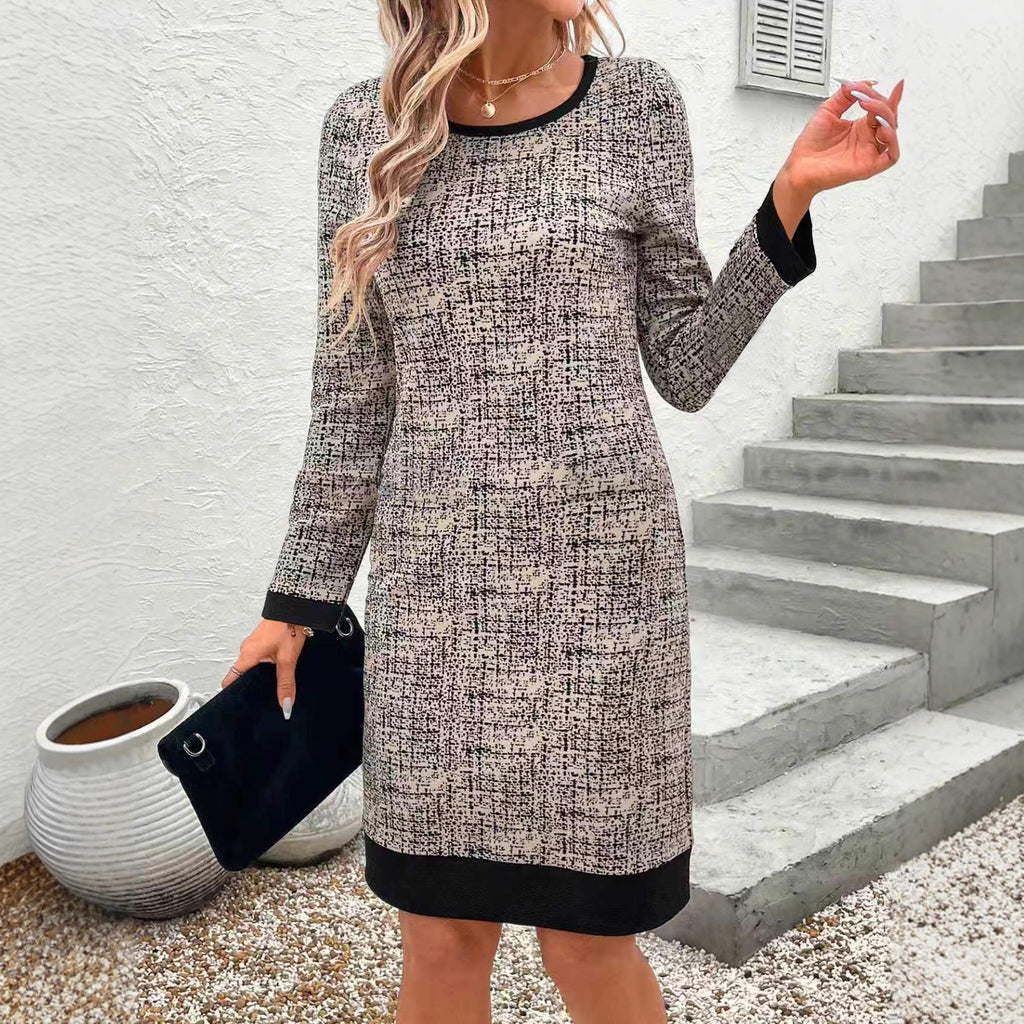 Elegantes Color-Block Midi-Kleid für Damen