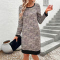 Elegantes Color-Block Midi-Kleid für Damen