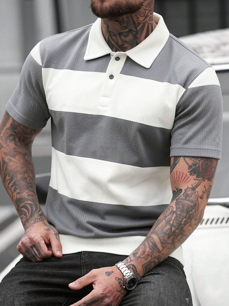Herren Polo-Shirt mit Kontraststreifen – Bild 2 | LuxeStyle