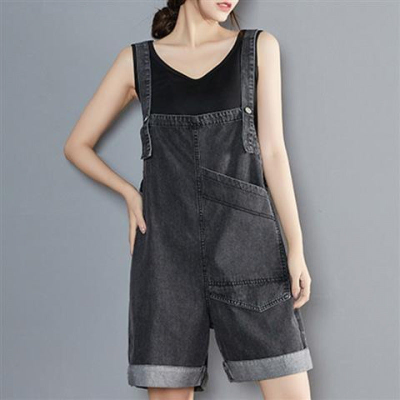 Denim-Latzhose im Loose-Fit