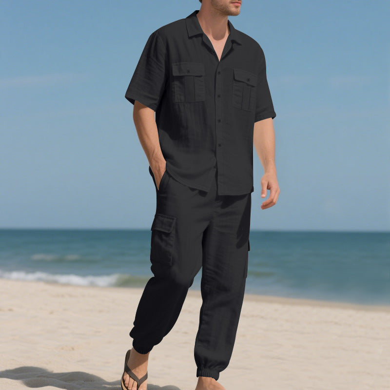Kurzarmhemd & Leinenhose Set – Bild 2 | LuxeStyle