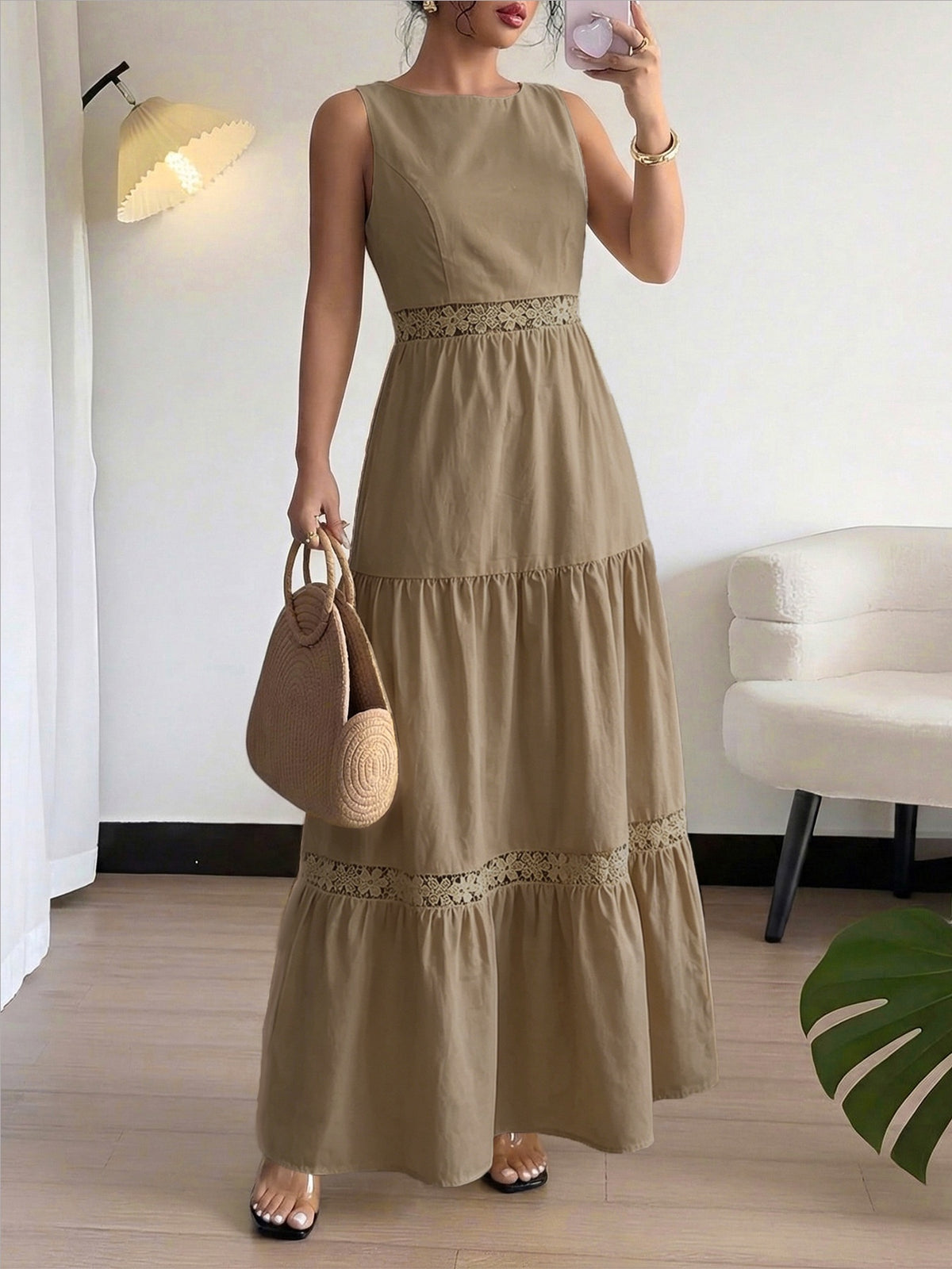 Elegantes ärmelloses Schnürkleid für Freizeit & Ferien – Bild 3 | LuxeStyle