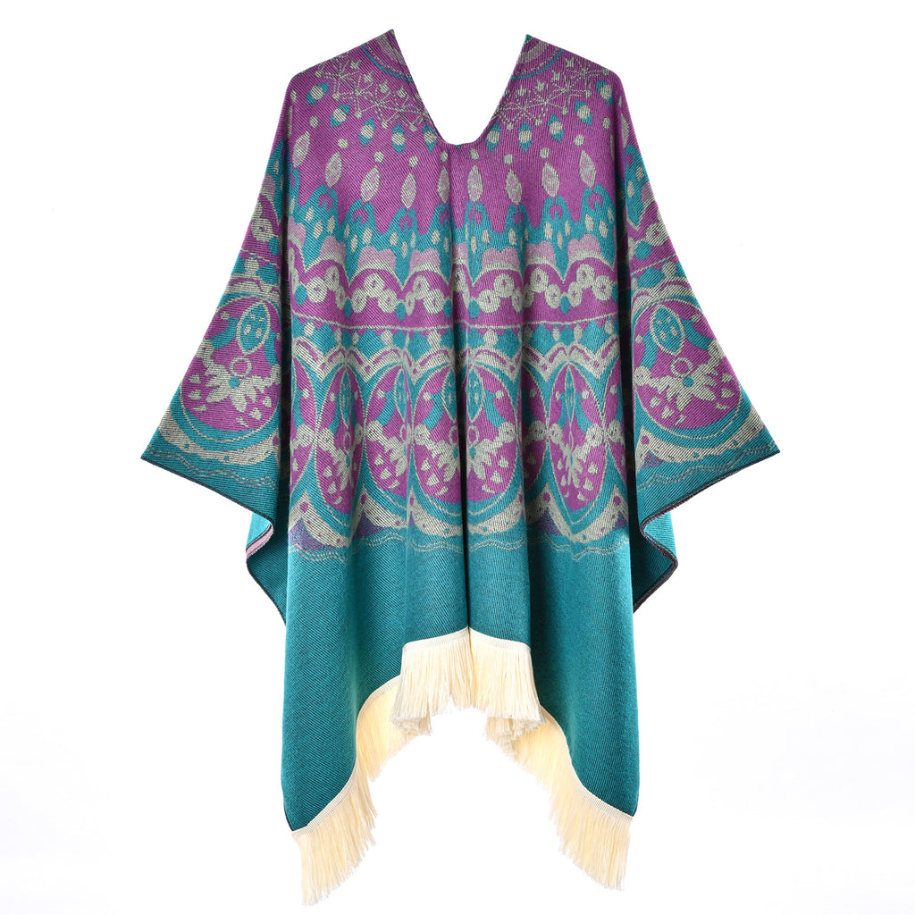 Boho-Schal mit Quasten und Jacquardmuster – Bild 2 | LuxeStyle