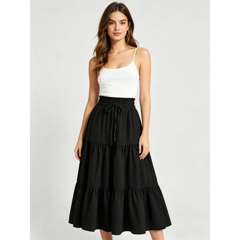 Boho A-Linien Rock mit hoher Taille – Ansicht 3