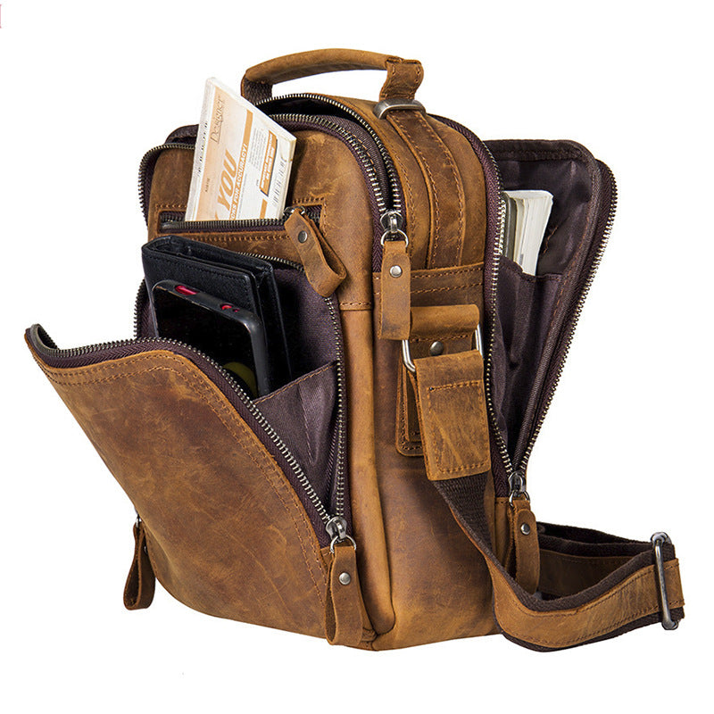 Umhängetasche Vintage Crazy Horse Leder