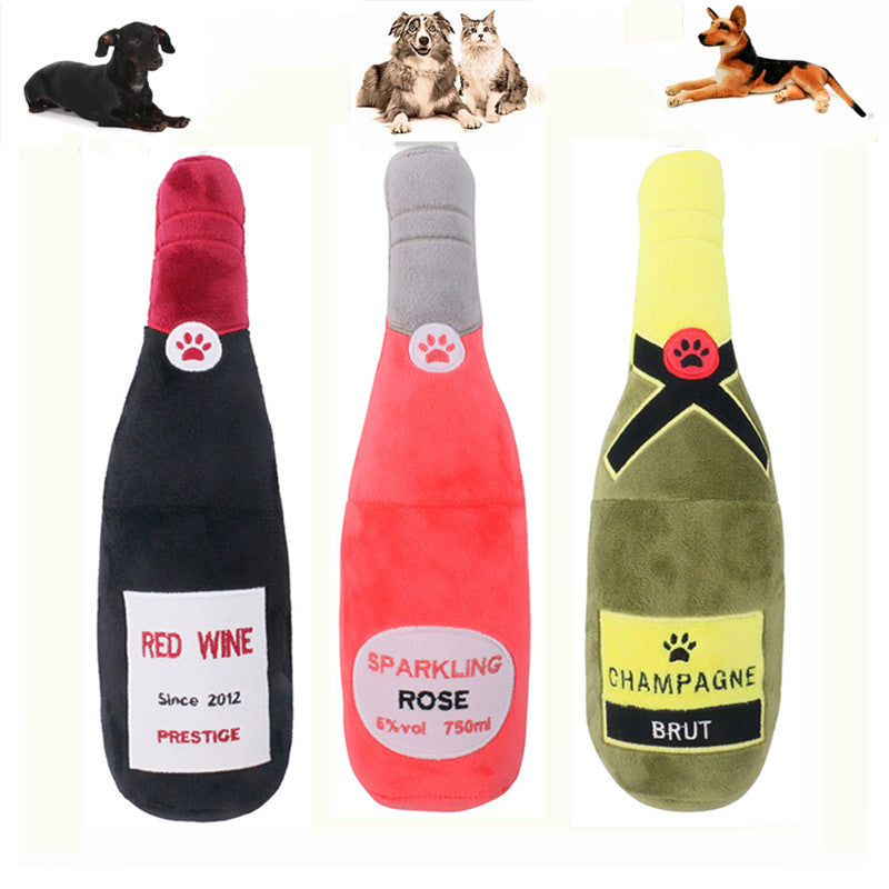 Wein-Flasche Plüsch-Spielzeug für Haustiere – Bild 9 | LuxeStyle
