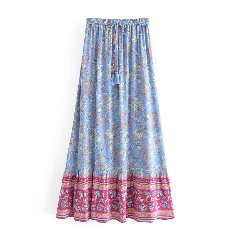 Boho A-Linien Jupe mit Blumenmuster