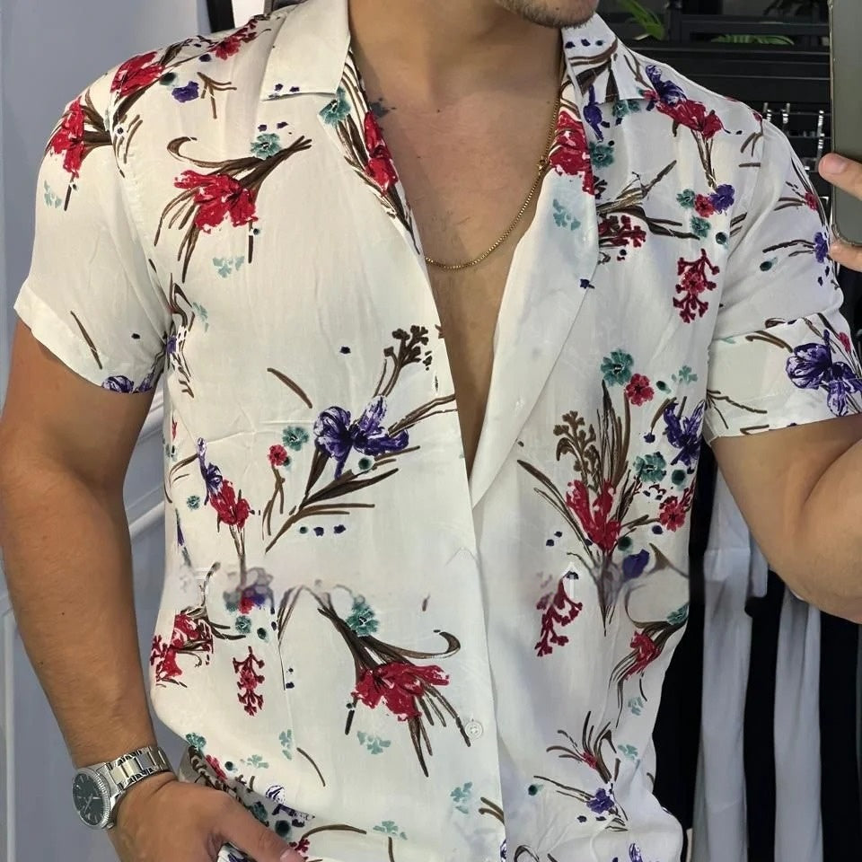 Hawaiianer-Print-Kurzarmhemd