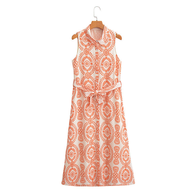 Kurzarm-Kleid mit schweren Stickereien