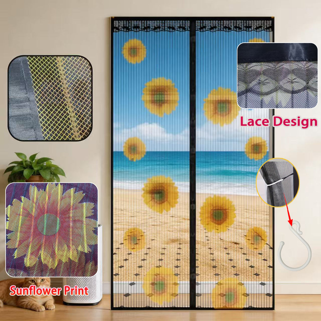 Magnetischer Türvorhang mit Sonnenblumenmuster