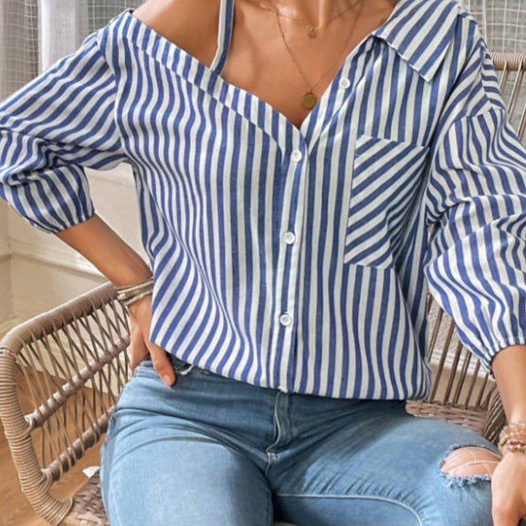 Blaues Streifen-Shirt