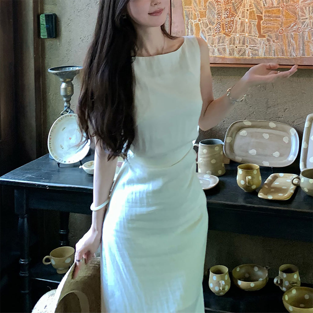 Elegantes ärmelloses Off-Shoulder Slim-Fit Kleid