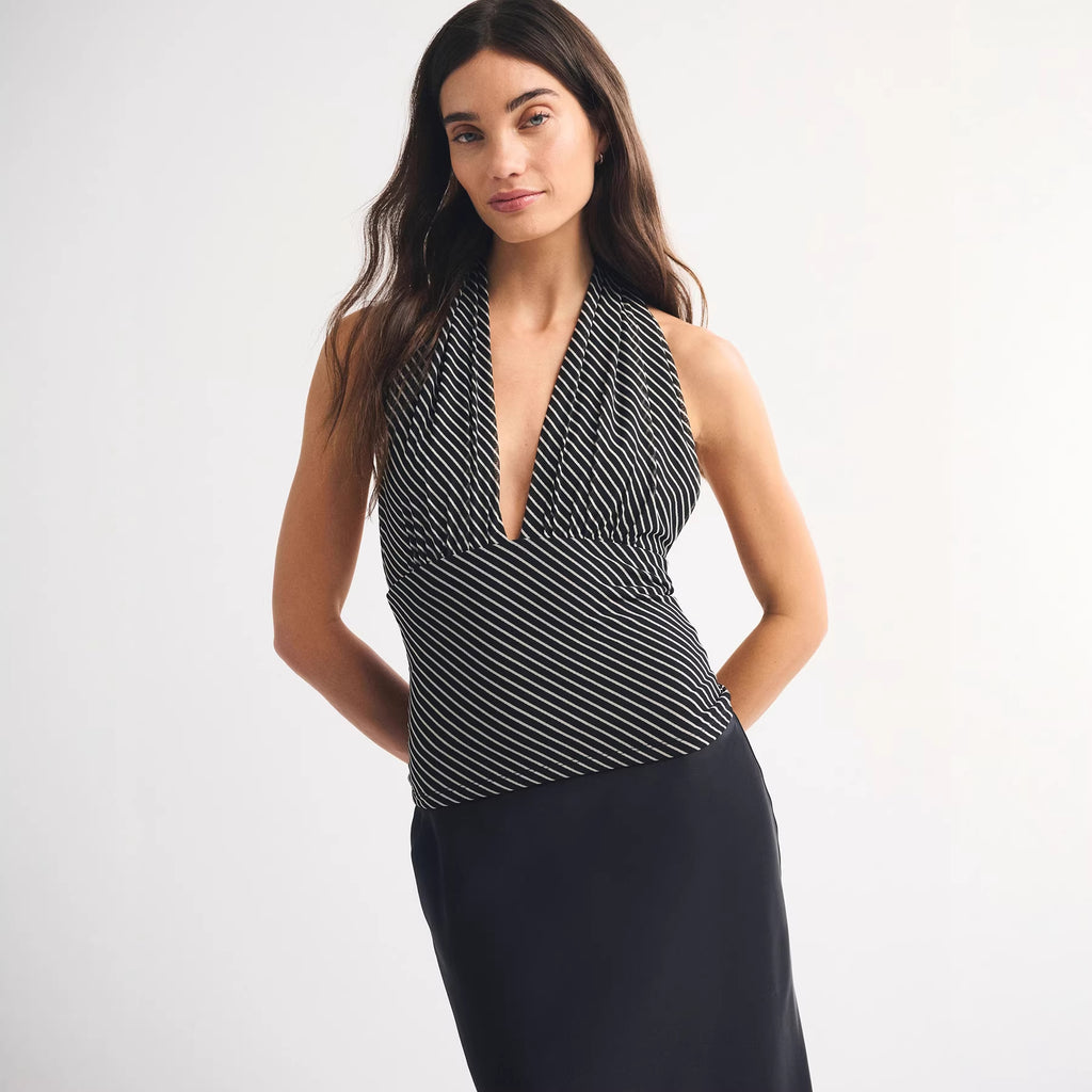 Retro Polka-Dot Halter Top für Damen