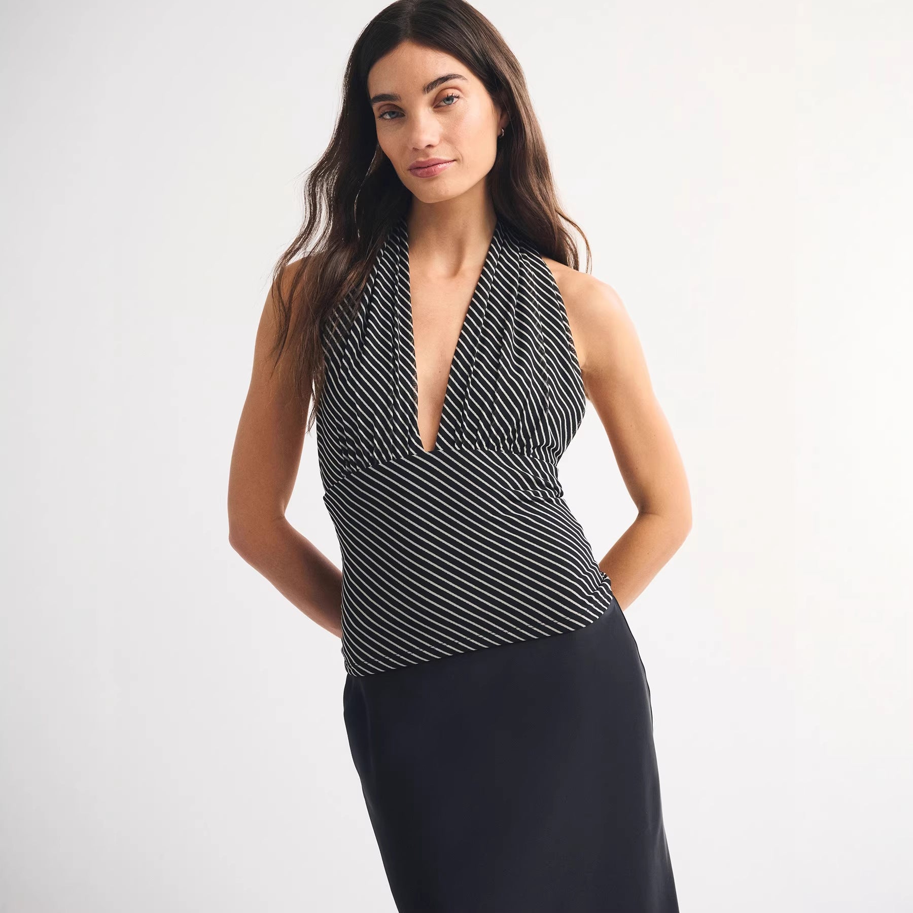 Retro Polka-Dot Halter Top für Damen