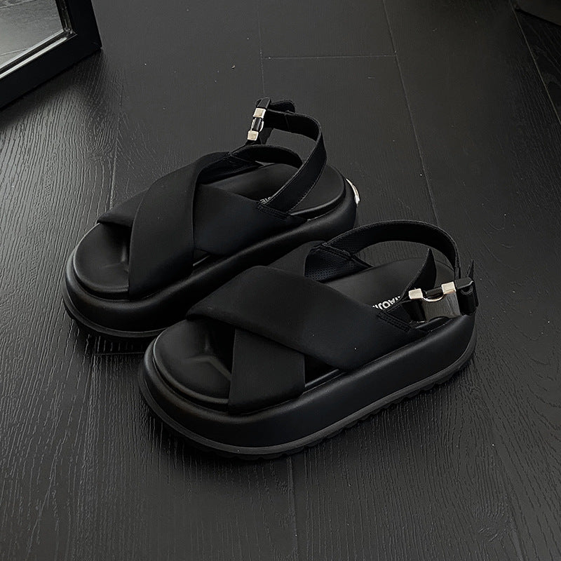 Retro Fashion EVA Plateau-Sandalen mit Kreuzschnalle – Bild 6 | LuxeStyle