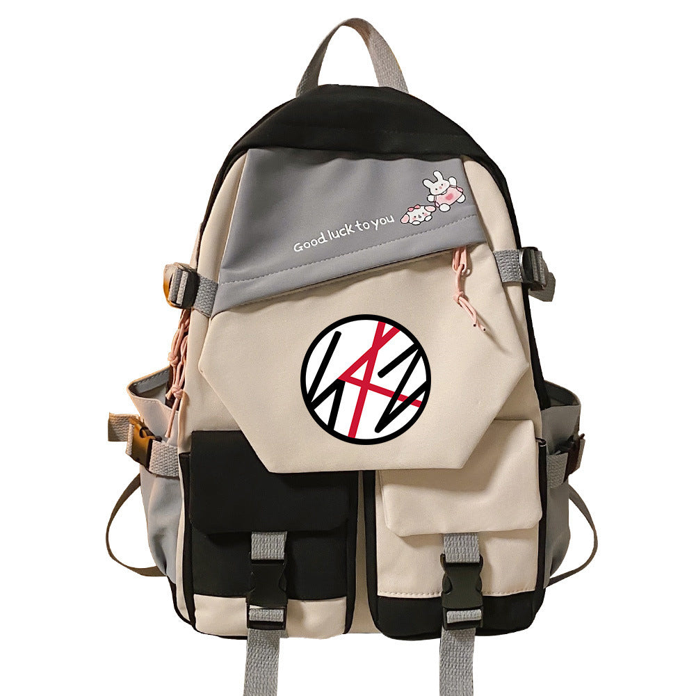 Reise-Schulrucksack mit Kontrastfarben