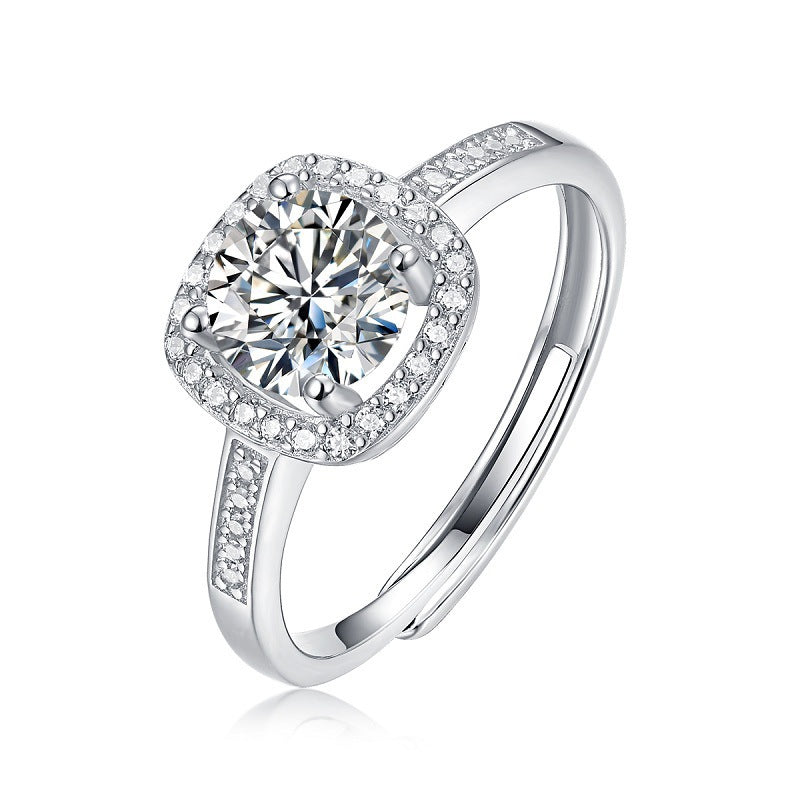 S925 Sterling Silber Moissanit Ring