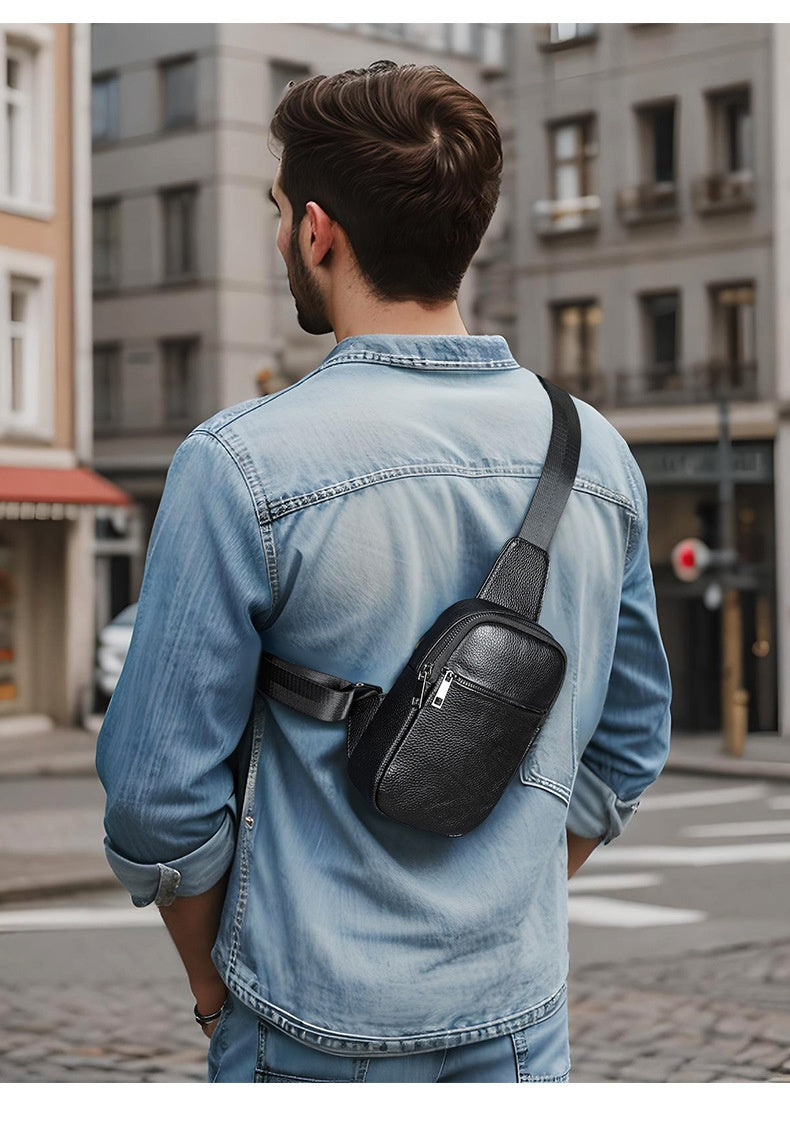 Lässige Leder-Brusttasche für Herren