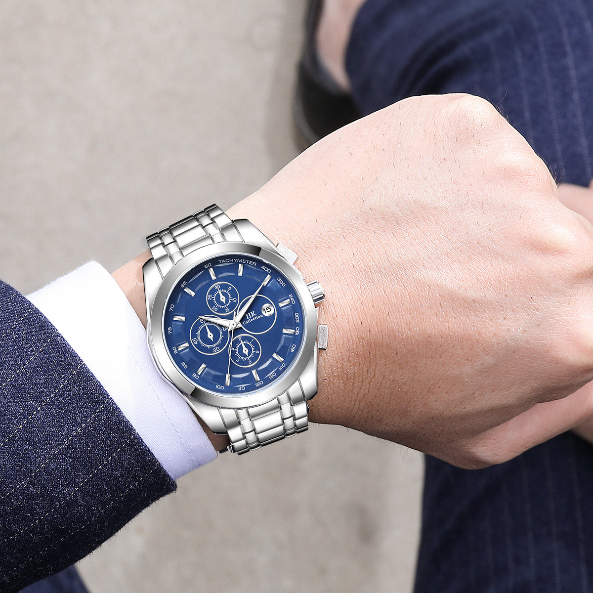 Luminöse Herrenquarzuhren mit Alloy-Armband