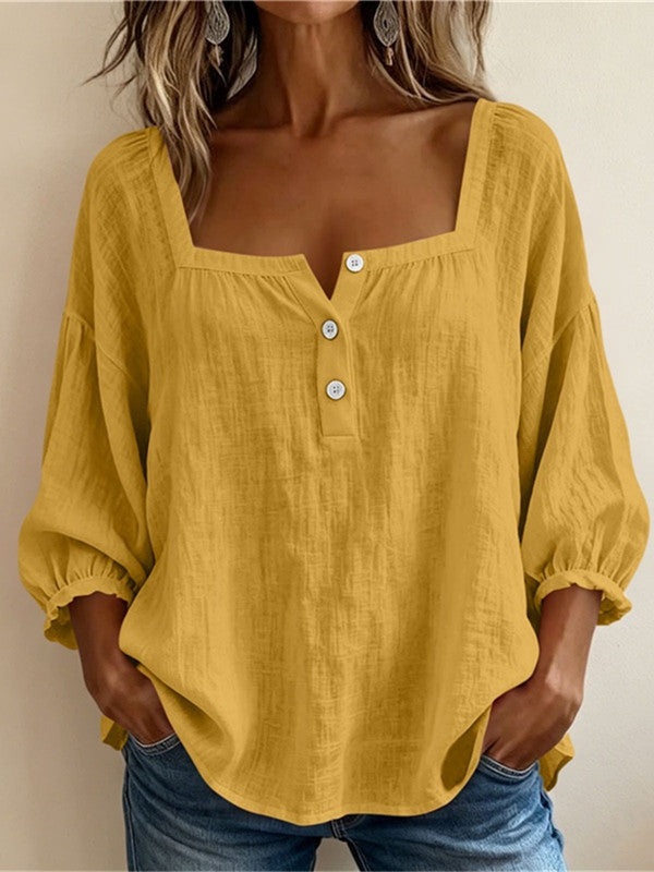 Langarm-V-Shirt für Damen