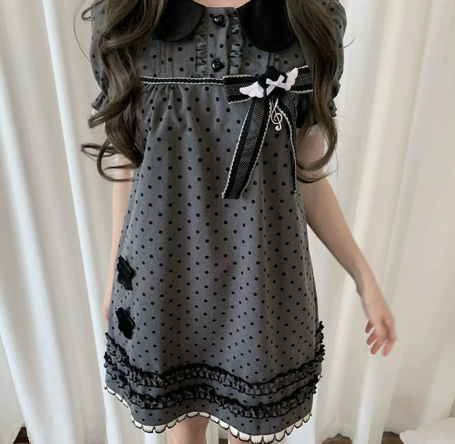 Polka-Dot-Japaneseschleife Kurzärmliges Kleid – Bild 8 | LuxeStyle