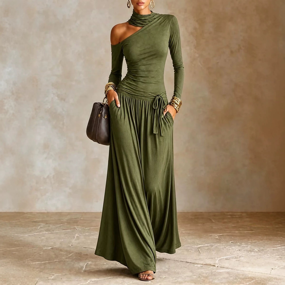 Asymmetrisches Off-Shoulder Kleid – Bild 2 | LuxeStyle